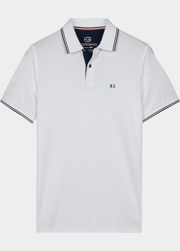 Giordano Polo heren Wit Nico Signature Polo SS Two-Pl 616587/10
