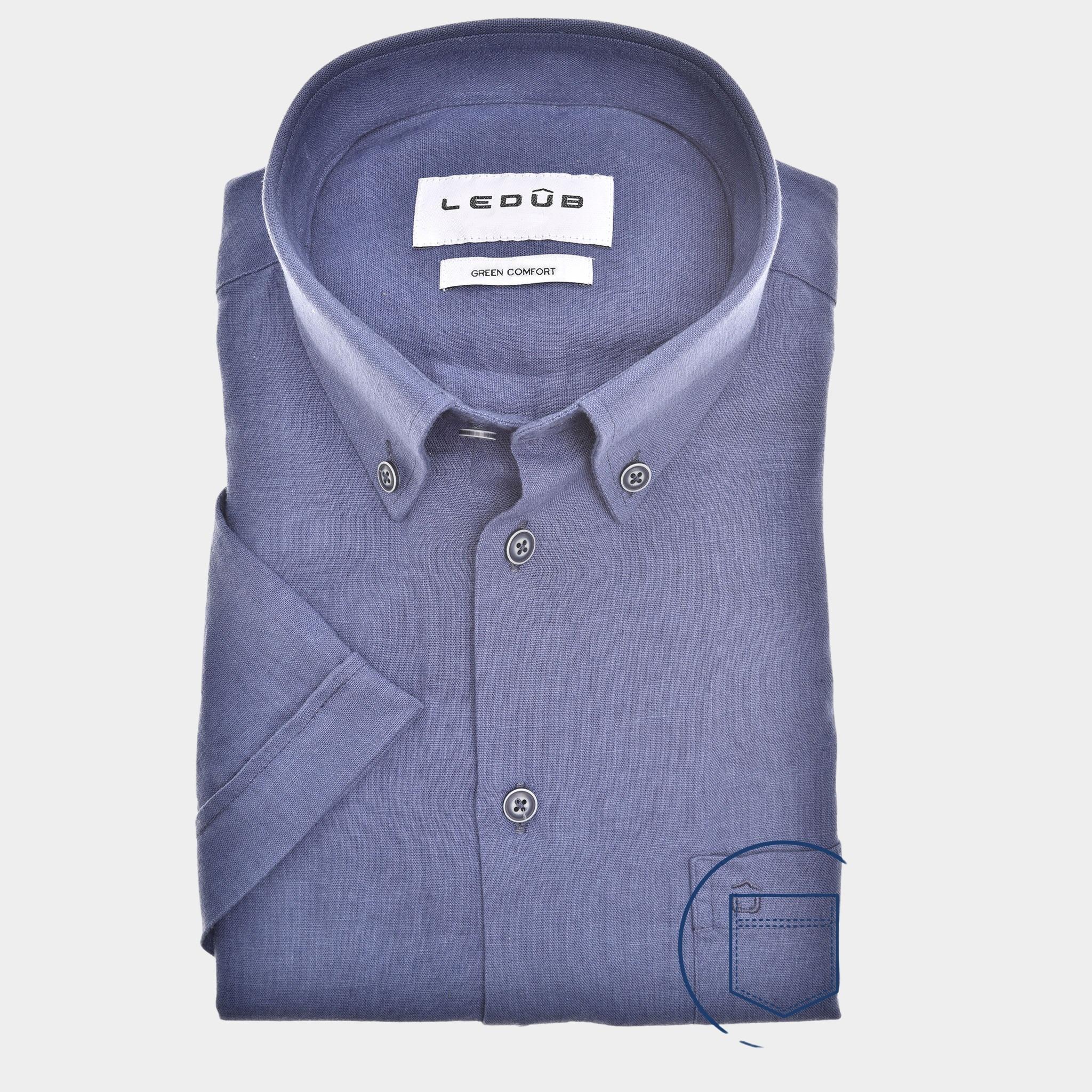 Ledub Business hemd korte mouw Blauw  0142920/150-000-000