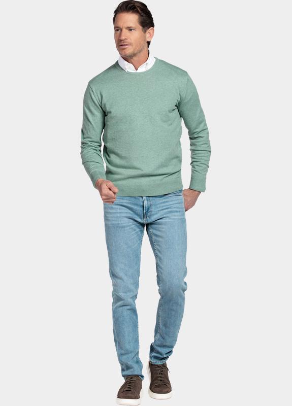 Bos Pullover heren Groen Cotton regular fit groen 618200CCT-13/725