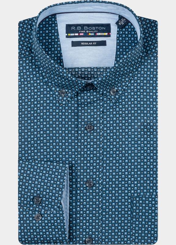 R.B. Boston Casual hemd lange mouw Blauw Franklin LS Button Down 527670/625