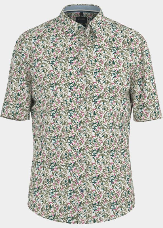 Olymp overhemd korte mouw heren Groen Casual 400412/47