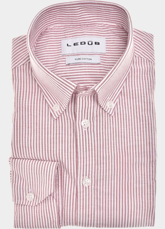 Ledub Business hemd lange mouw Rood  0702122/480-000-000