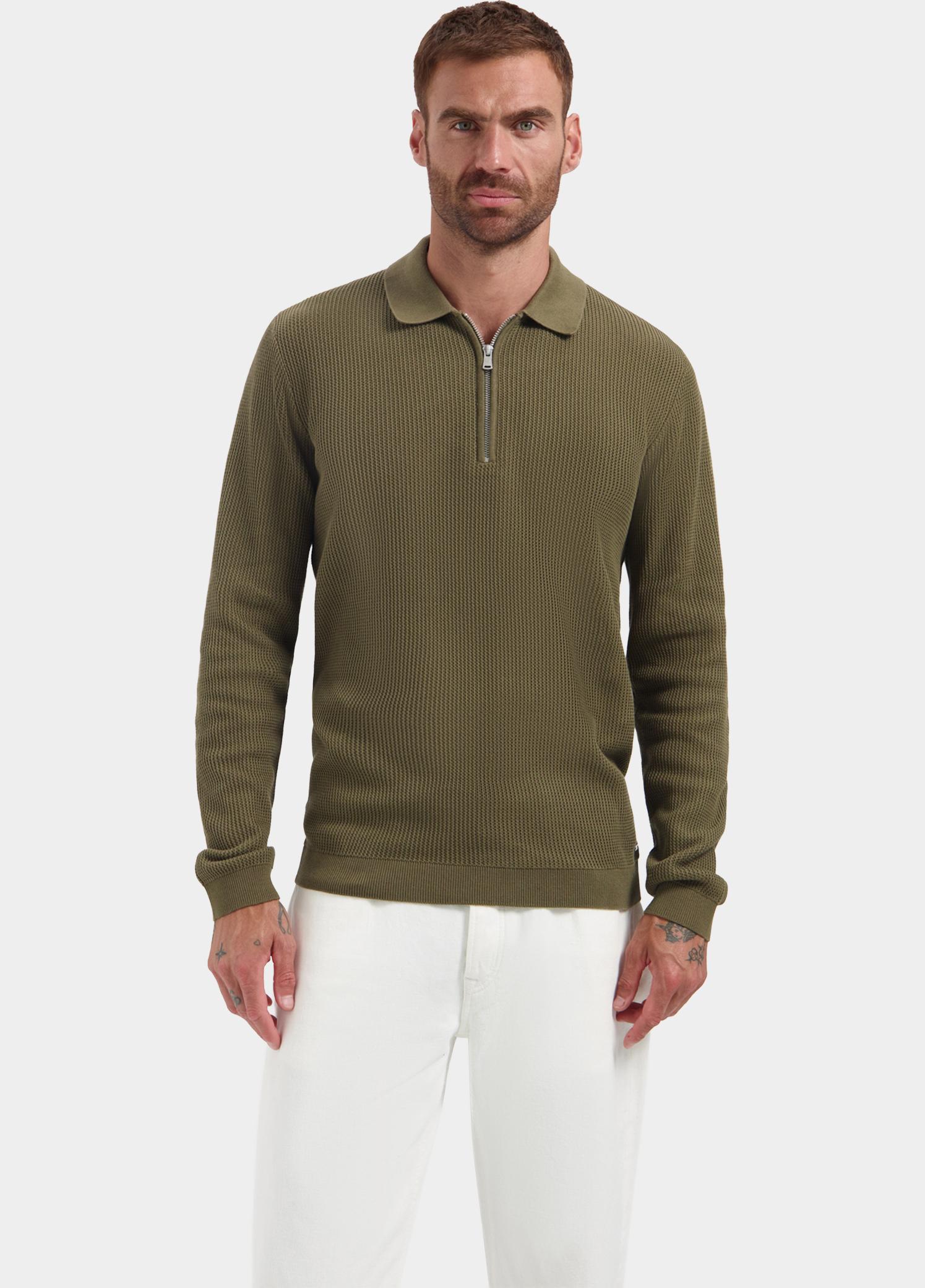 Dstrezzed Polo lange mouwen heren Grijs Kostas Zip 406054/836