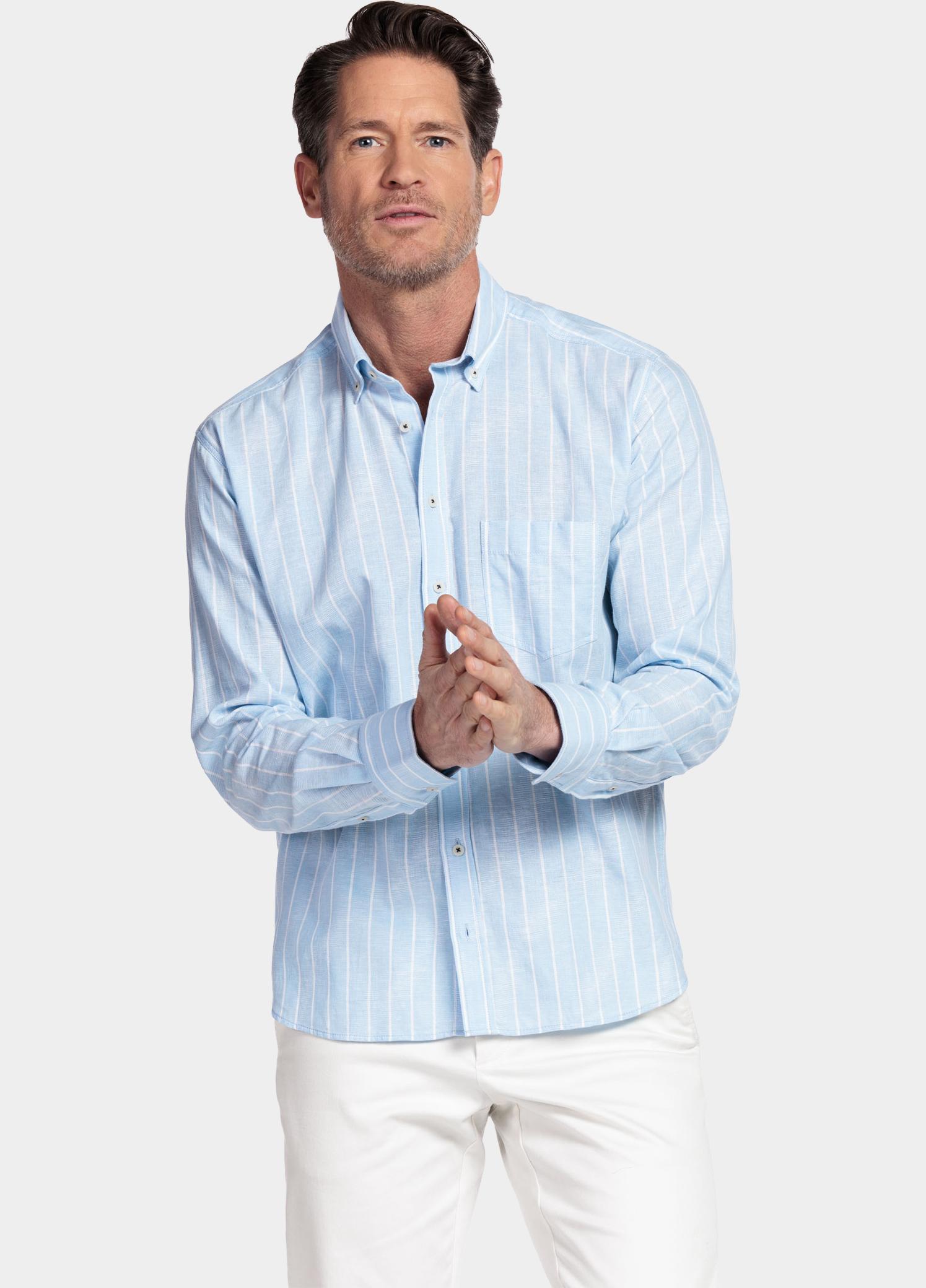 Giordano Overhemd heren Blauw Brando Long Sleeve Button Dow 617103/61