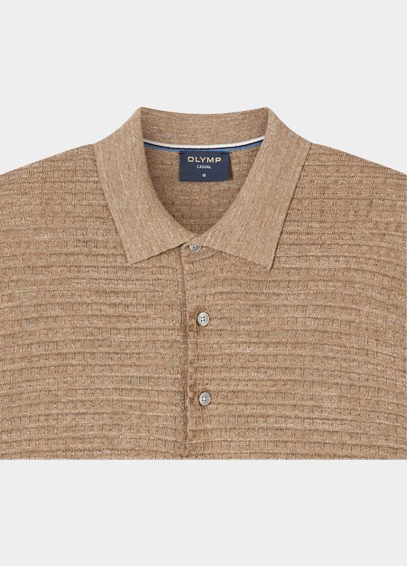 Olymp Polo lange mouwen heren Bruin  532584/27