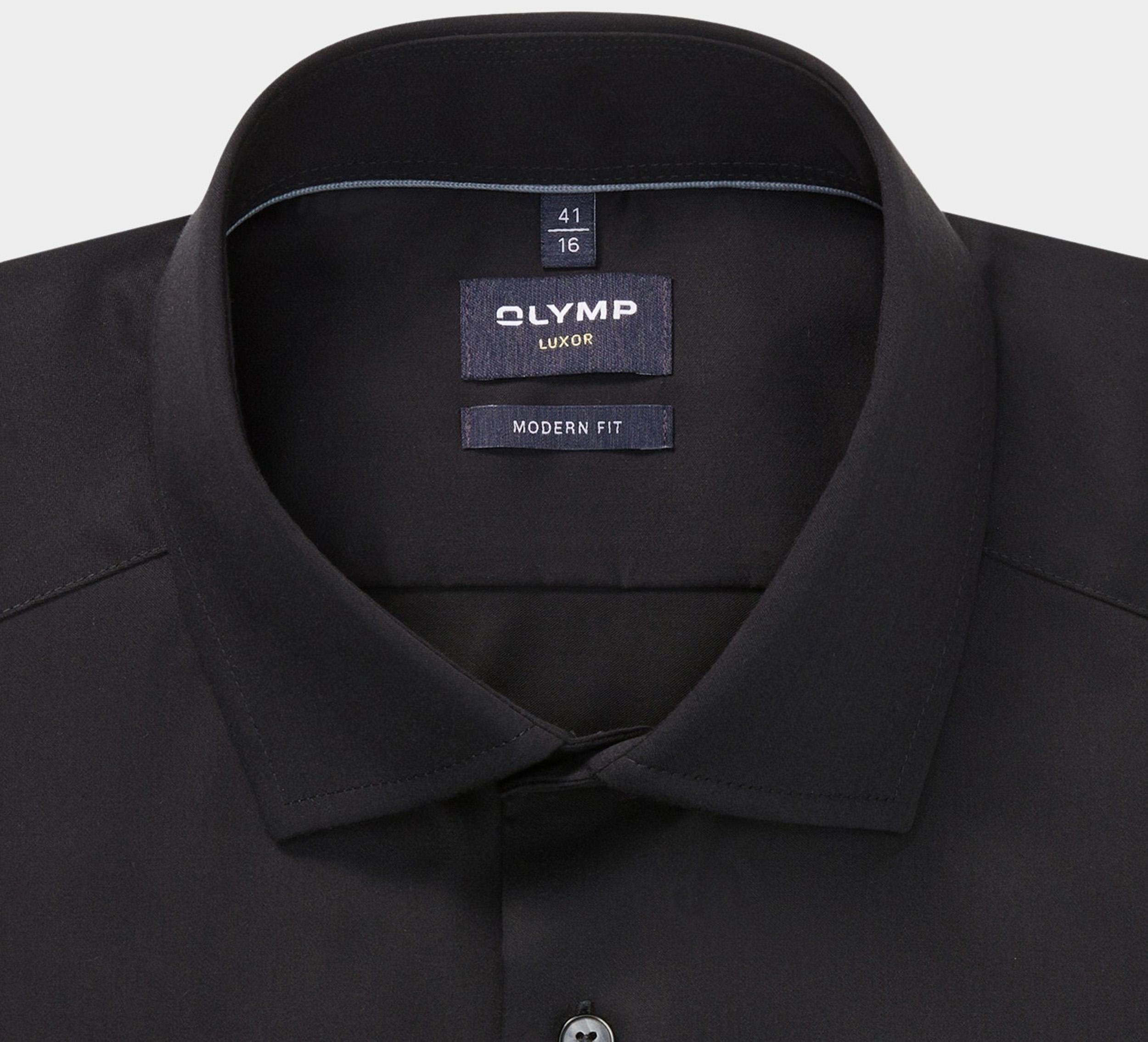 Olymp Zakelijk overhemd heren Zwart Luxor 131084/68