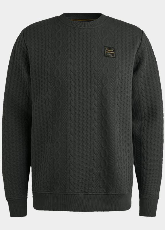 PME Legend Sweater Grijs Crewneck cable jacquard sweat PSW2510471/9703