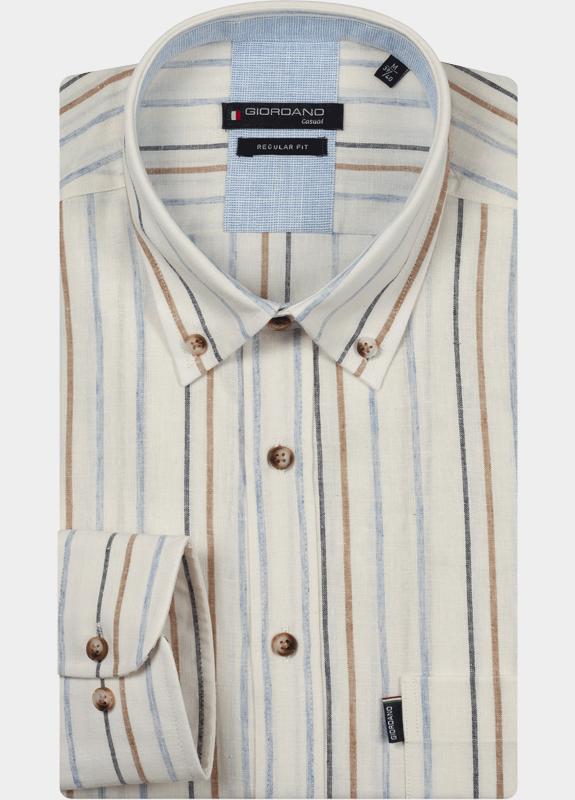 Giordano Overhemd heren Wit Loretto Long Sleeve Button Do 617102/10