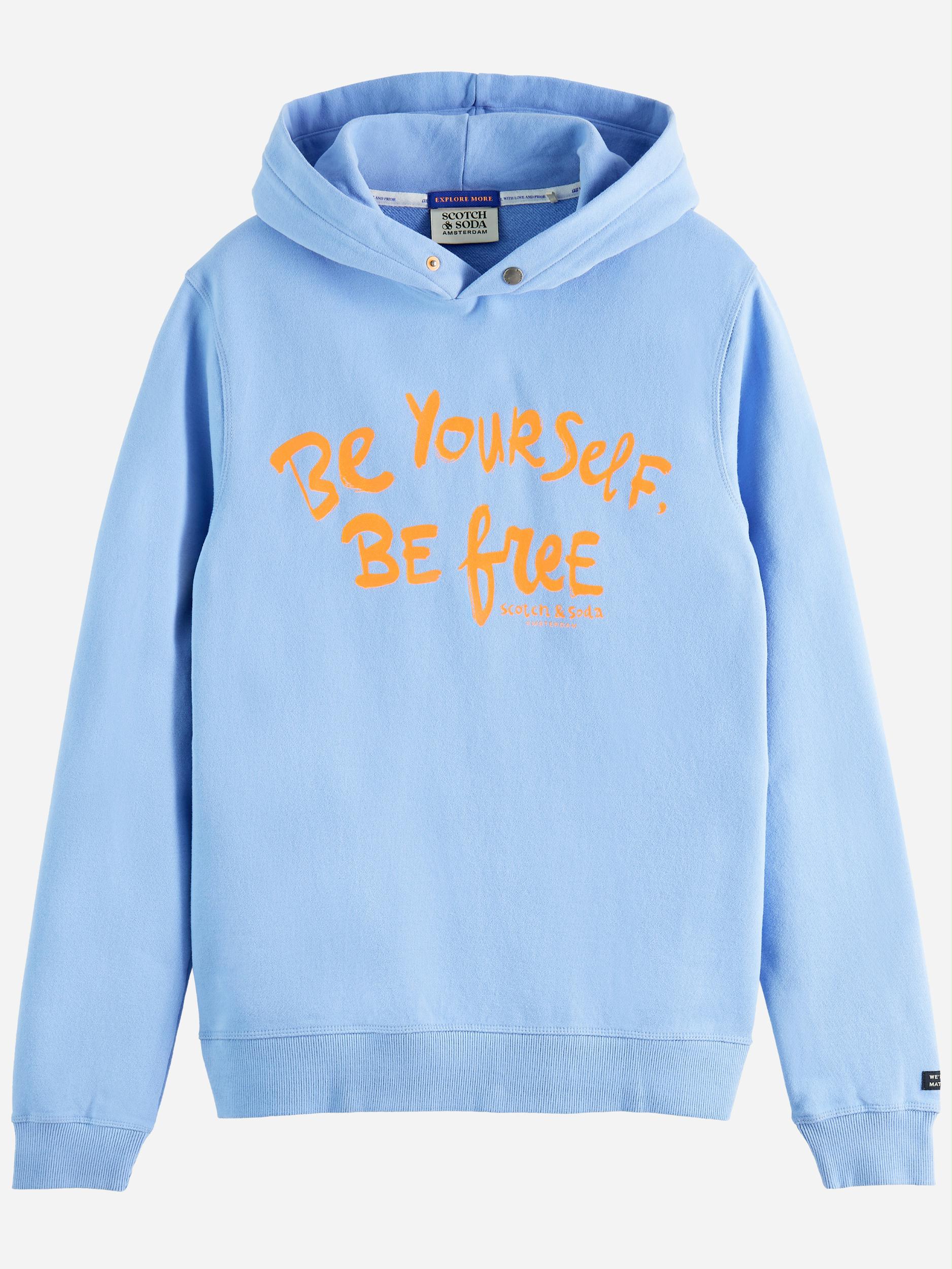 Scotch & Soda Sweater Blauw Artwork felpa hoodie 169765/5029