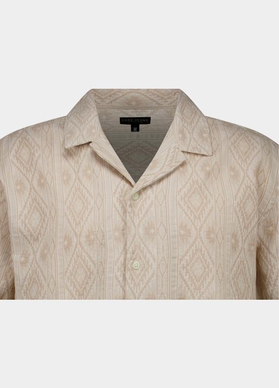 Cars Jeans Casual hemd korte mouw Beige Mebar 68571/83