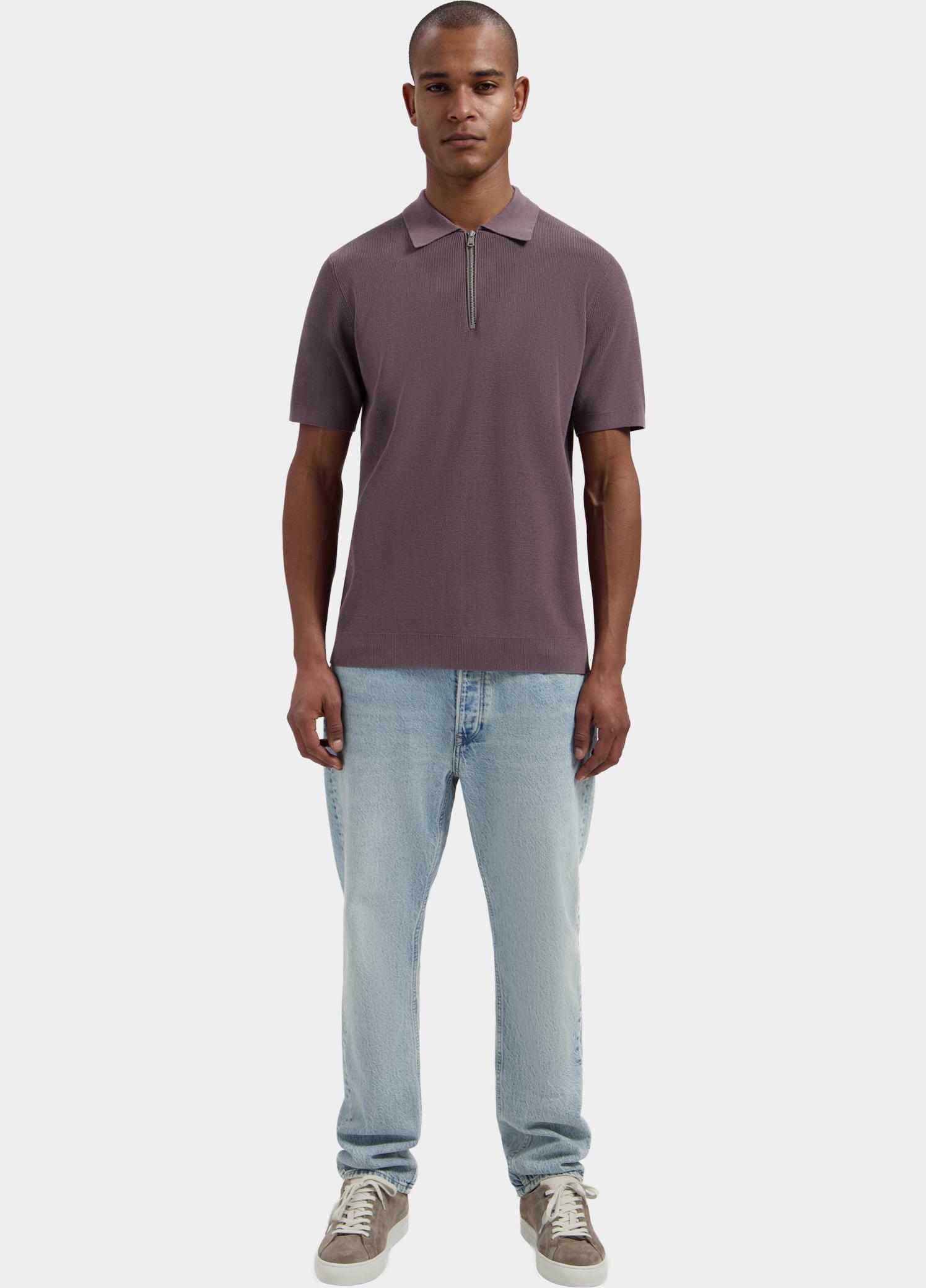 Dstrezzed Polo heren Paars Silas Zip Polo 421158/463