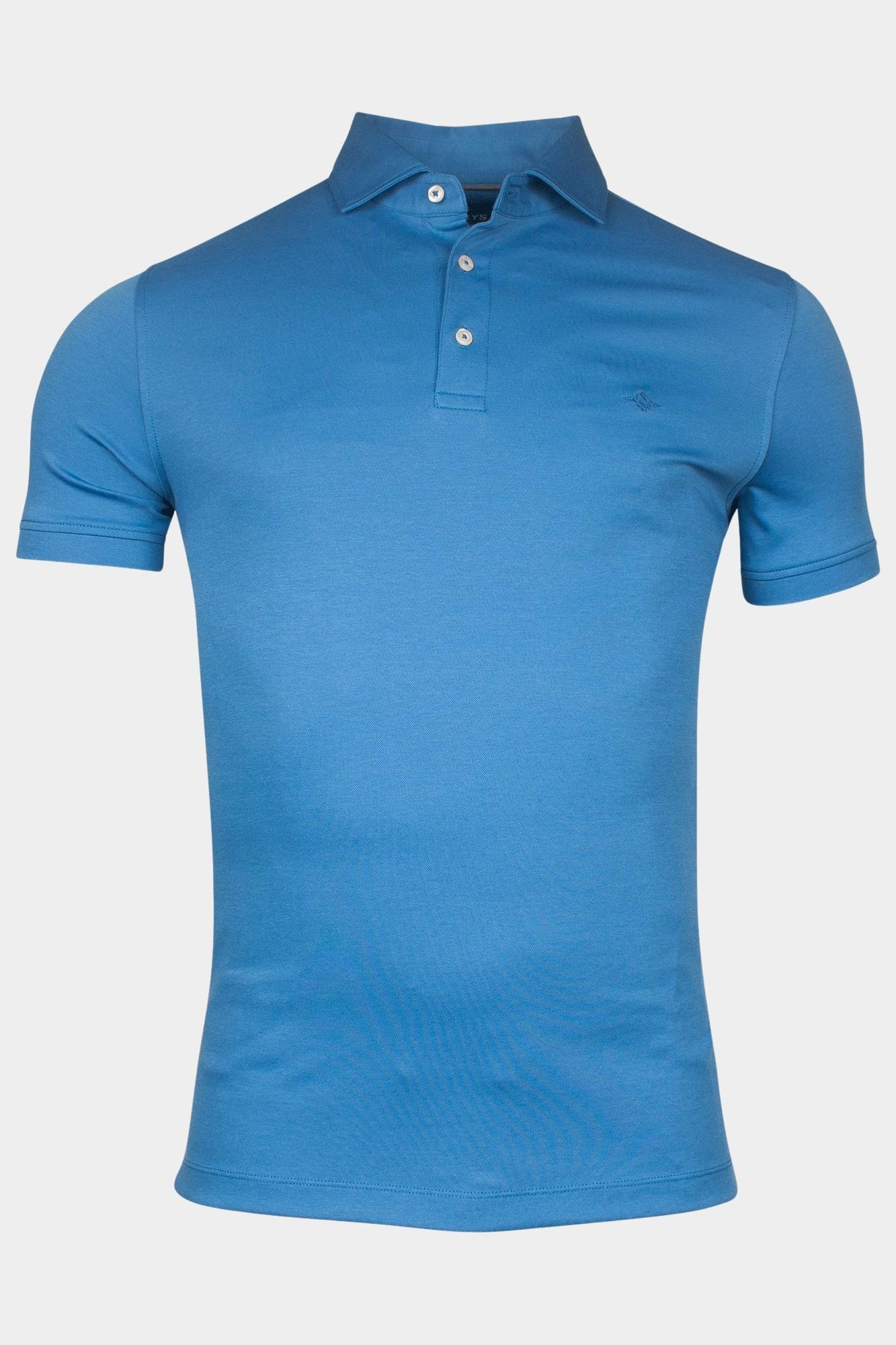 Baileys Polo korte mouw Blauw Poloshirt 2-tone Pique 515278/68