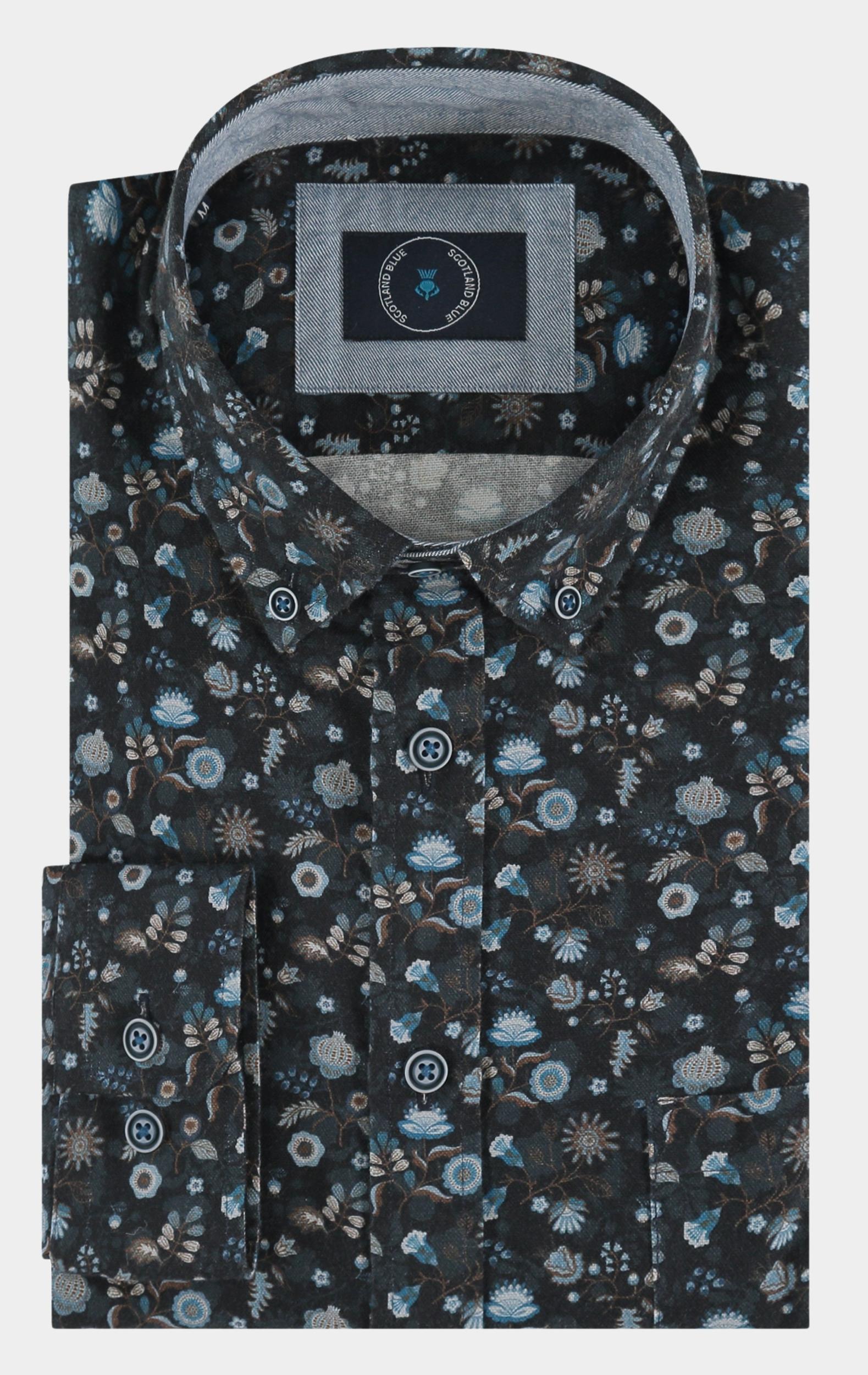 Scotland Blue Casual hemd lange mouw Multi Jerome Shirt Printed Bd 23307JE04SB/500 multi colour