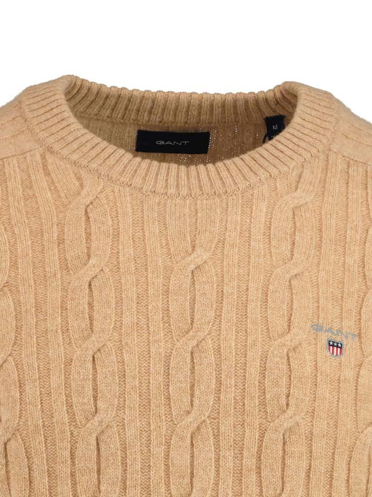 Gant Pullover Beige D2. Lambswool Cable C-Neck 8050123/296