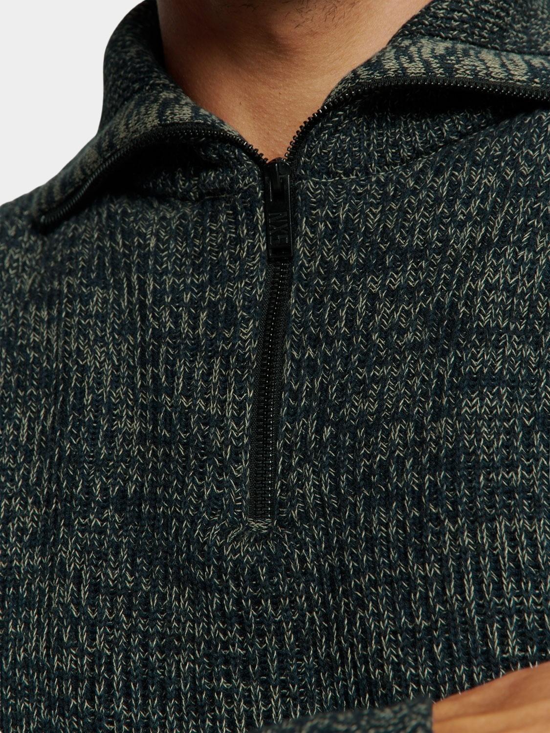 No Excess Pullover Blauw Pullover Half Zipper High Nec 25230926/078