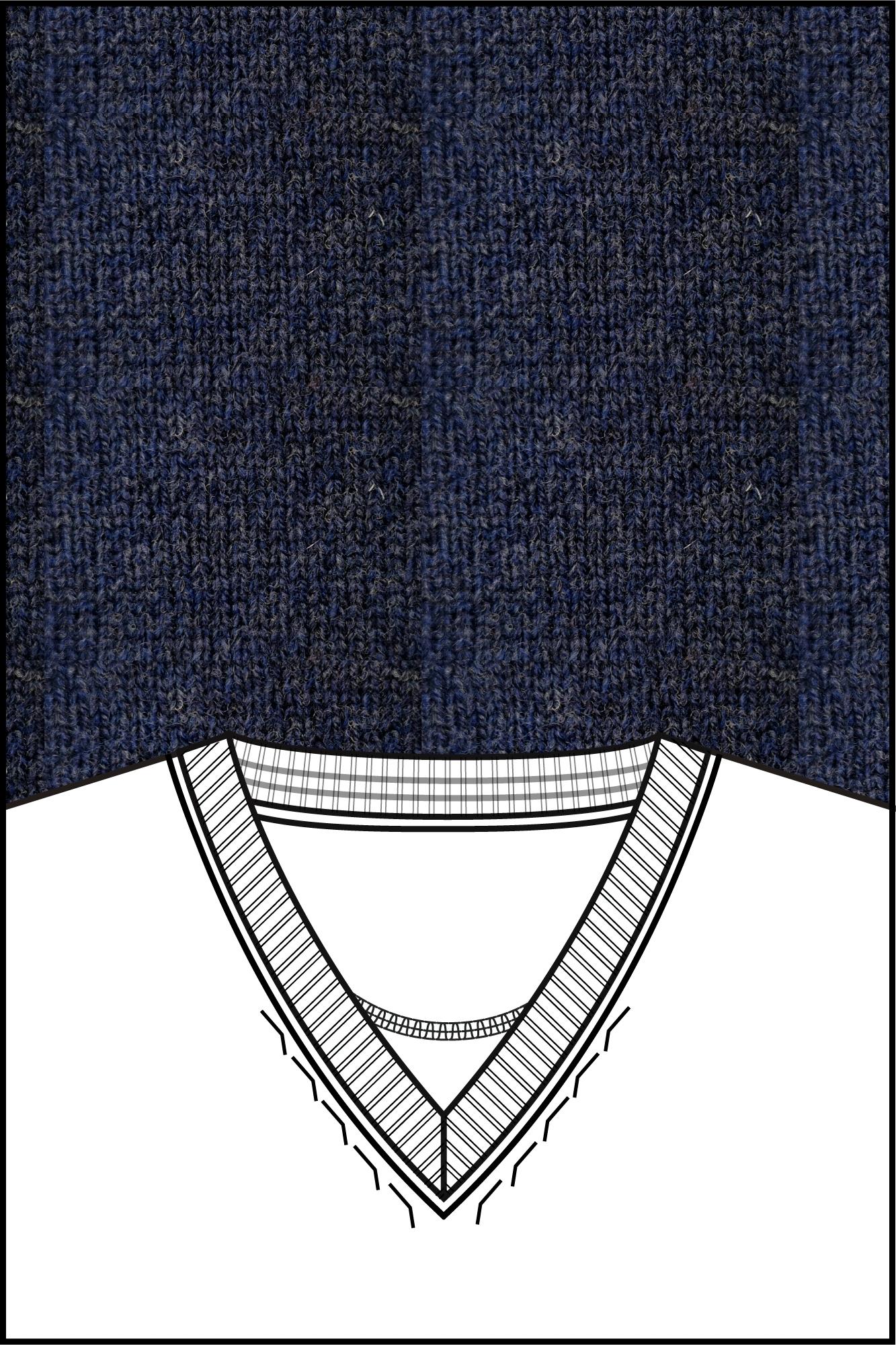 Baileys Pullover Blauw V-Neck Pullover  10gg, single 520091/695