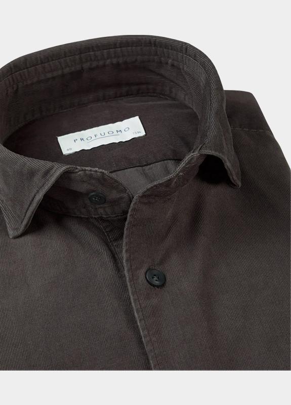 Profuomo Business hemd lange mouw Bruin  PPVH30028/D