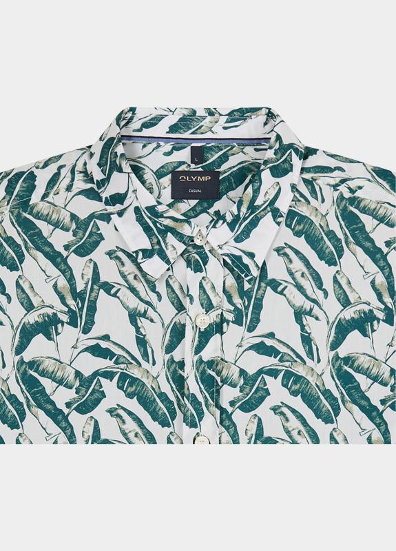Olymp overhemd korte mouw heren Groen Casual 401012/47