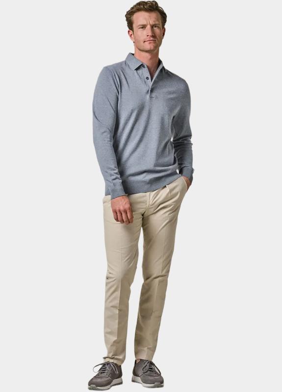 Profuomo Polo lange mouw Blauw  PPWJ10002/D