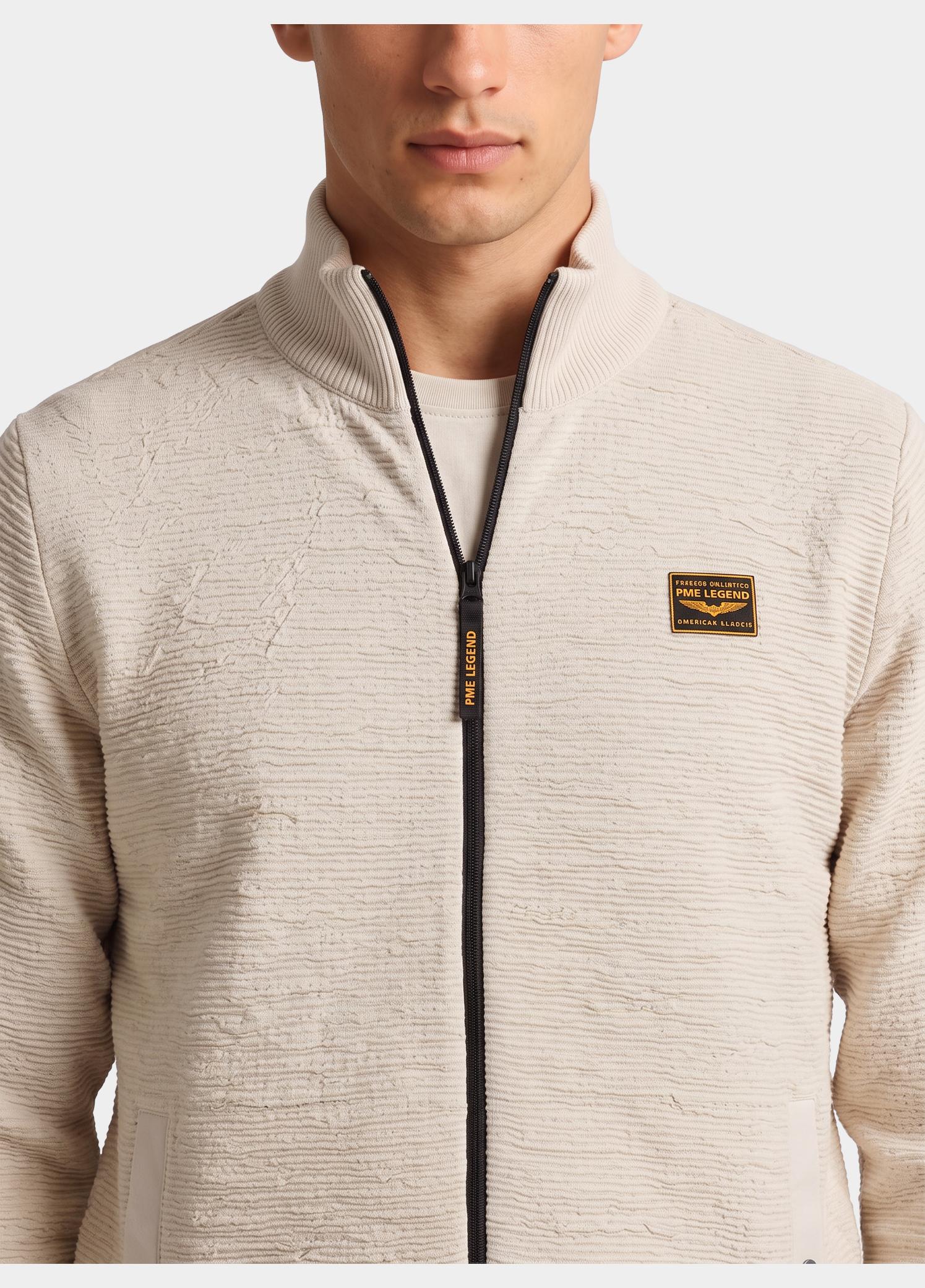 PME Legend Vest heren Beige Zip jacket texture yarn PKC2610322/7013