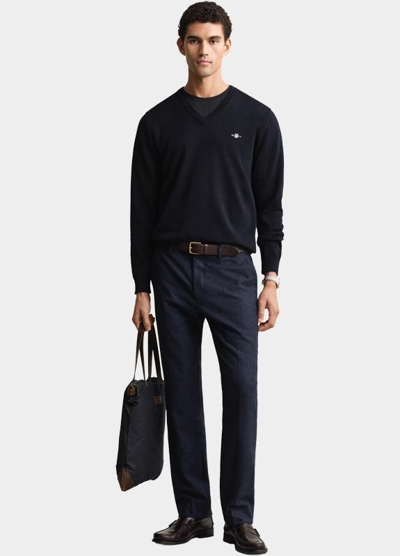 Gant Pullover heren Blauw Classic Cotton V-Neck 8030562/433