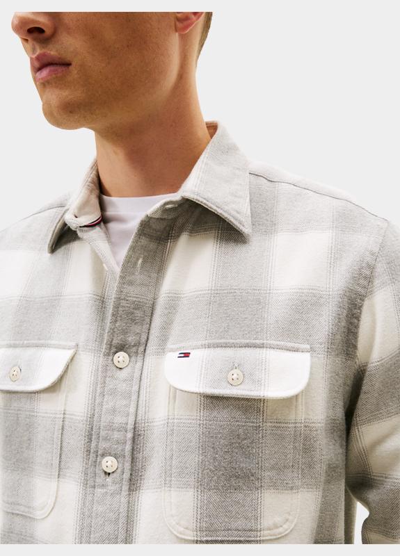 Tommy Hilfiger Casual hemd lange mouw Grijs FLANNEL CHECK SHIRT JACKET MW0MW40483/0QY