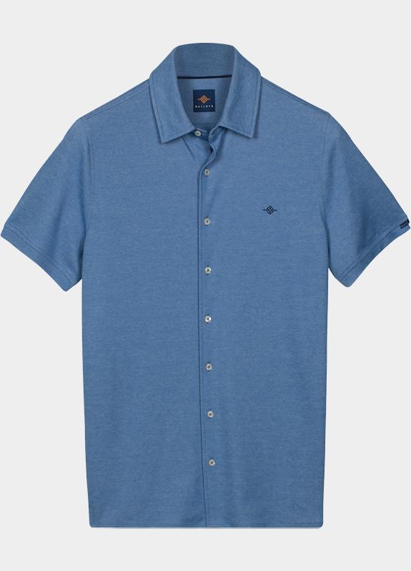 Baileys overhemd korte mouw heren Blauw Poloshirt -overall buttons  2 615274/65
