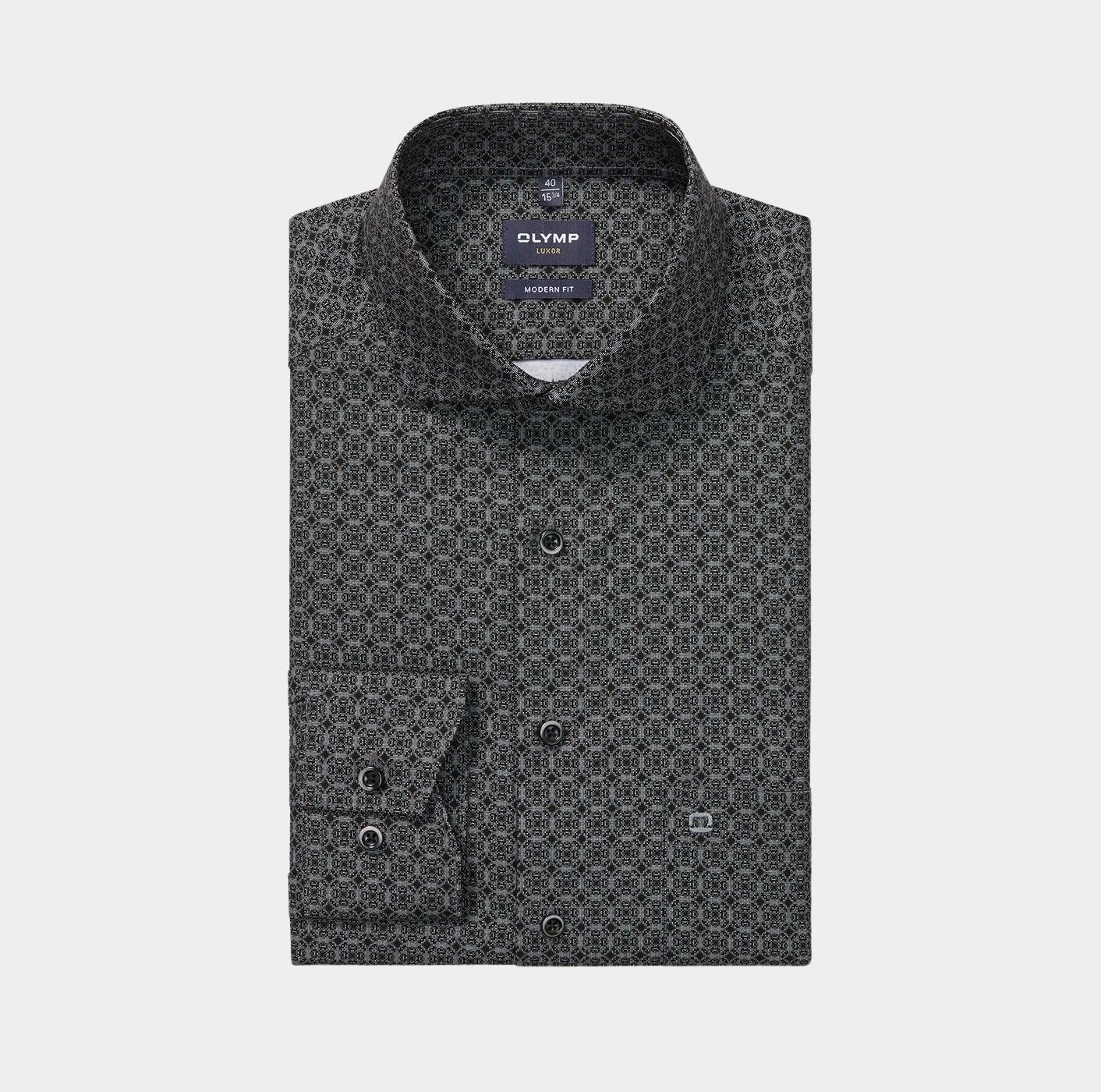 Olymp Business hemd lange mouw Grijs 129884-Hemden 129884/63
