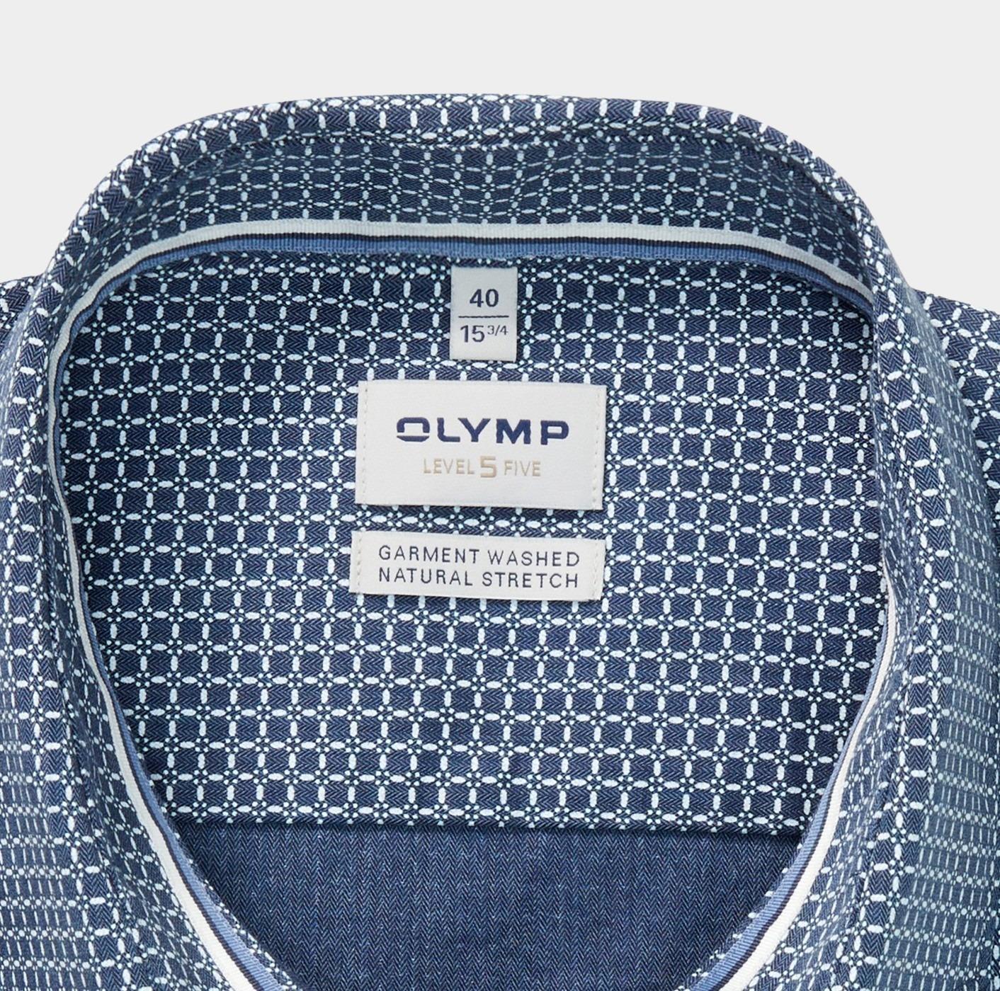 Olymp Business hemd lange mouw Blauw Level Five 215084/18