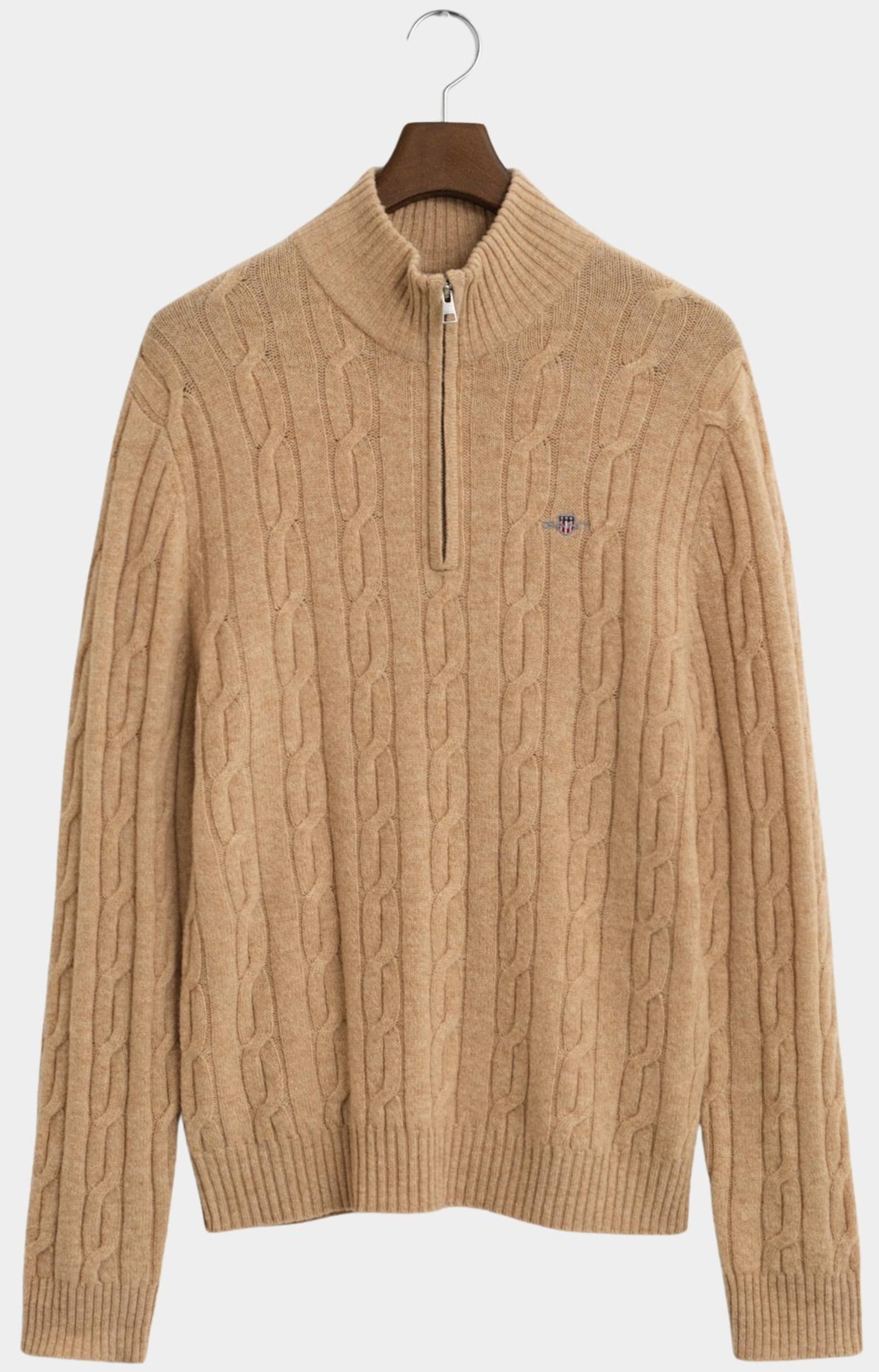 Gant Half Zip Beige Lambswool Cable Half Zip 8050260/296
