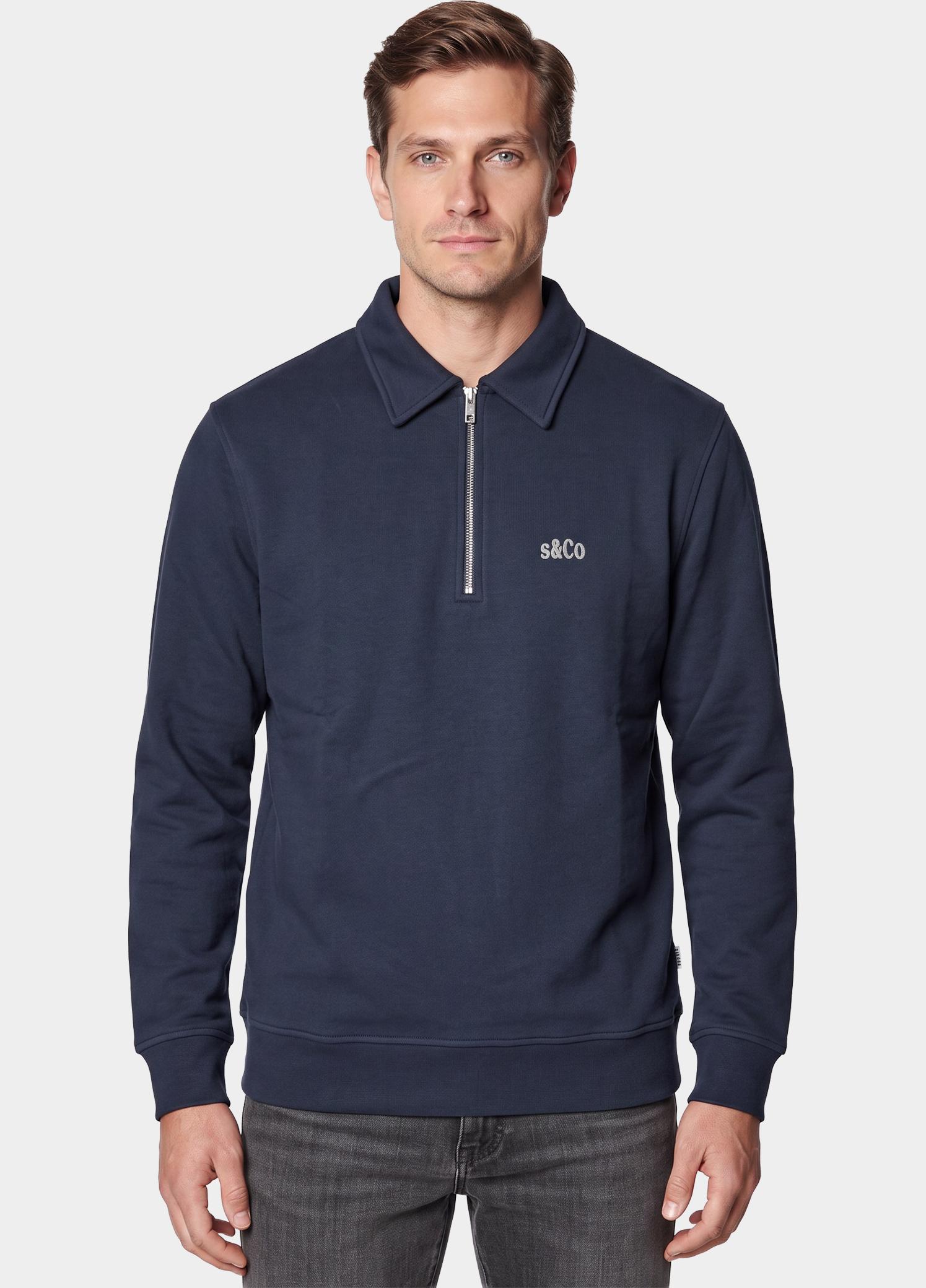 Supply & Co. half zip sweater heren Blauw Aarav Halfzip Sweat SCO26312AA07/4001