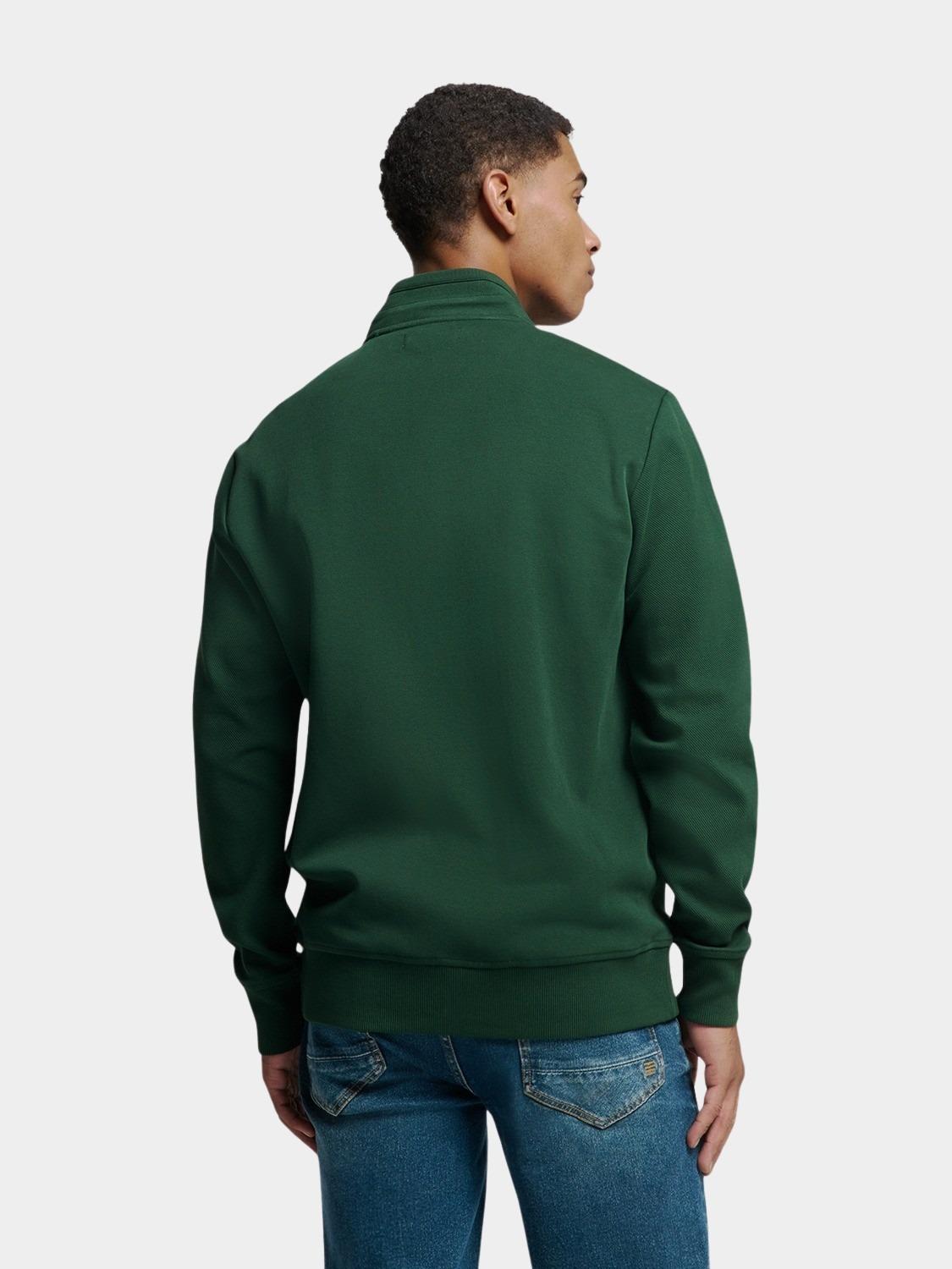 No Excess Vest Groen Sweater Full Zipper Twill Jac 25100823SN/052