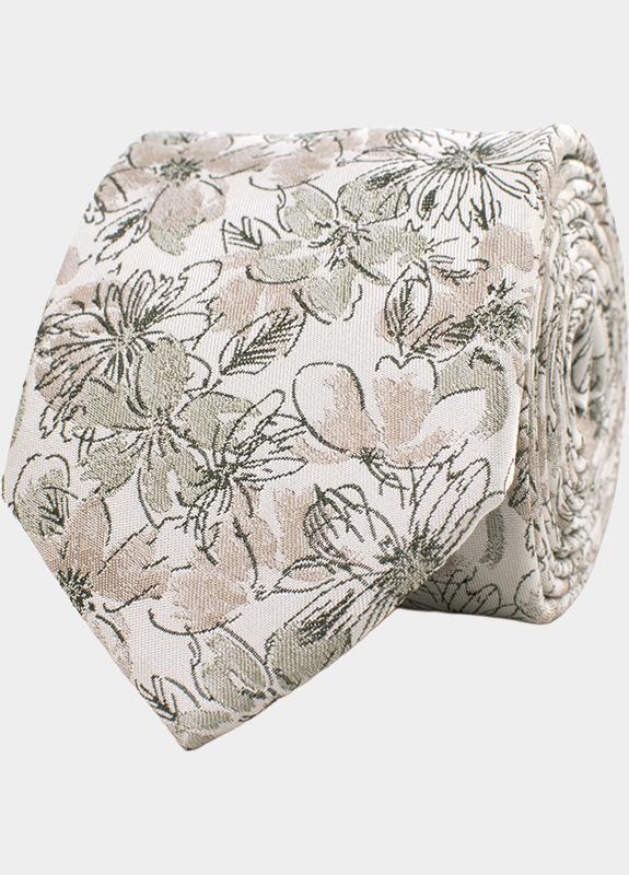 Tresanti Stropdas Groen GENUINO with watercolor flower TRTIKA469/900