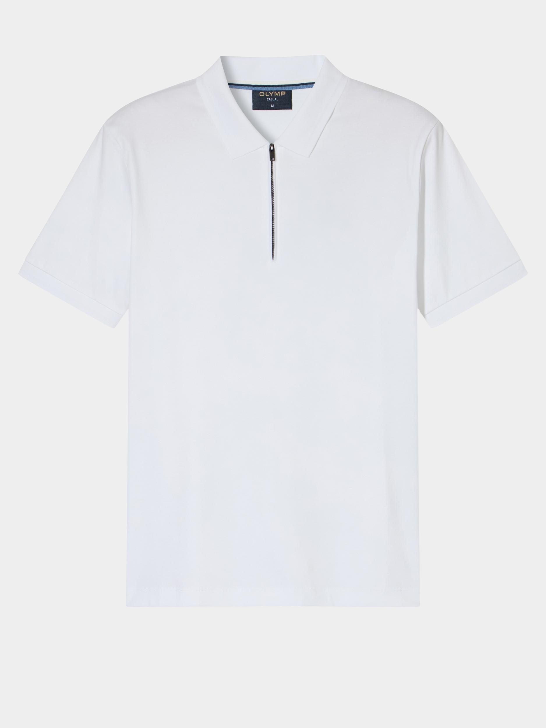 Olymp Polo korte mouw Wit Interlock Zip Polo 540362/00