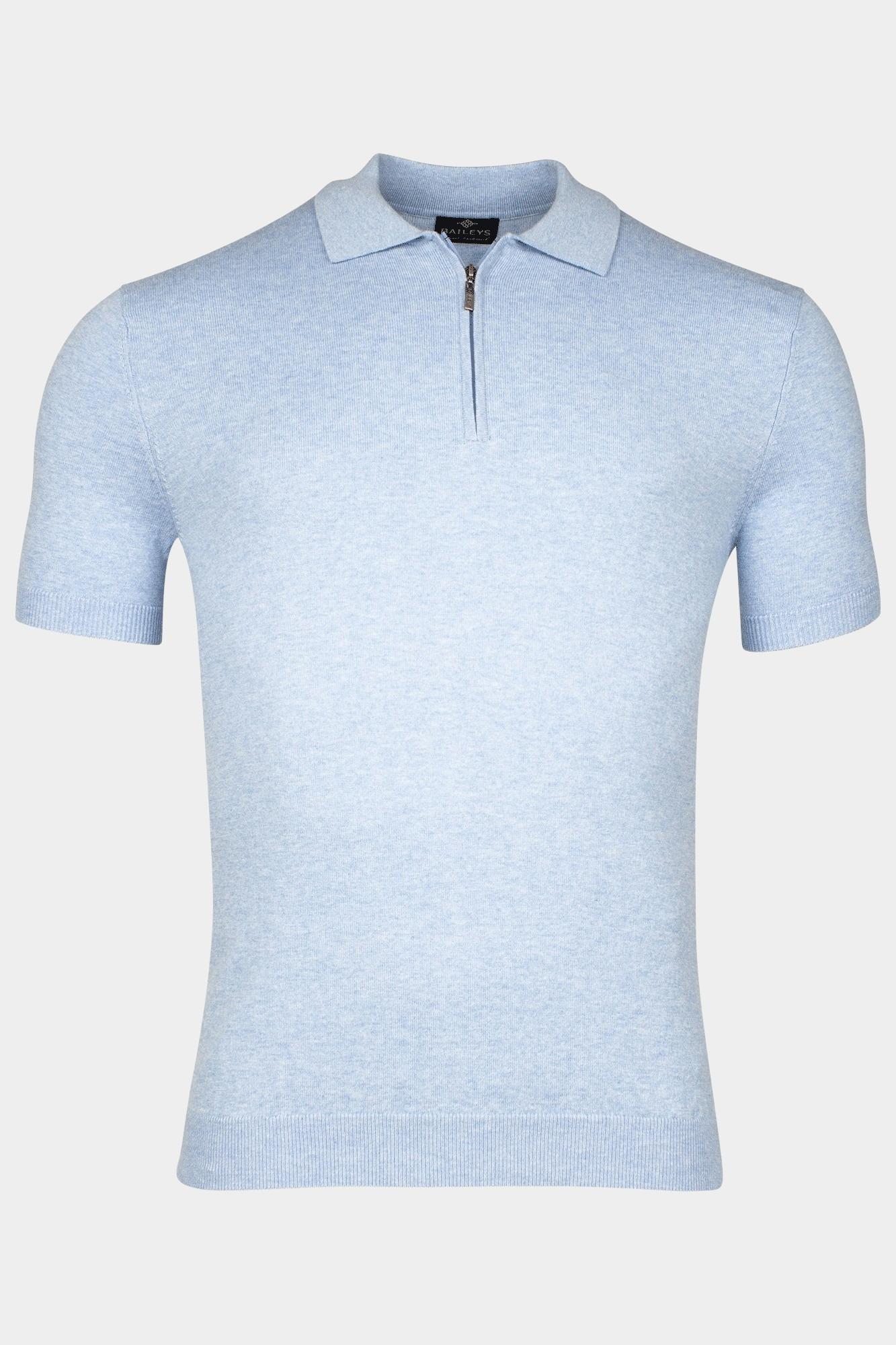 Baileys Polo korte mouw Blauw Polo knitted pullover - Zip u 515789/625