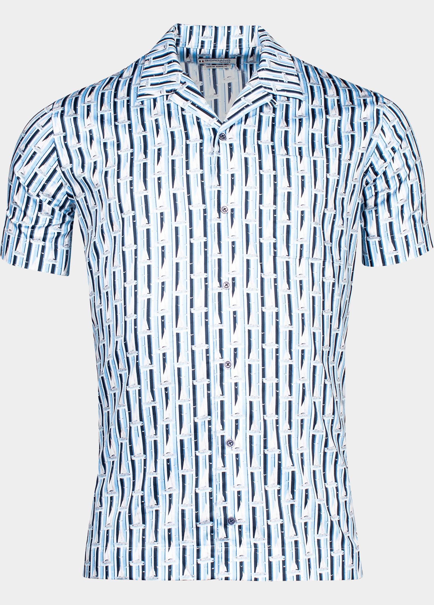 Giordano overhemd korte mouw heren Blauw Vigo, SS Cutaway Sailor on St 416854/61