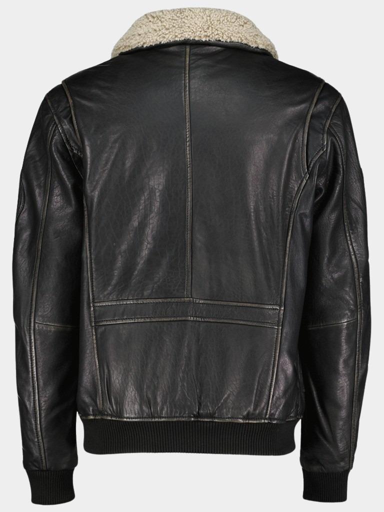 Donders 1860 Lederen Jack Zwart Leather Jacket with Badges 52696.2/999
