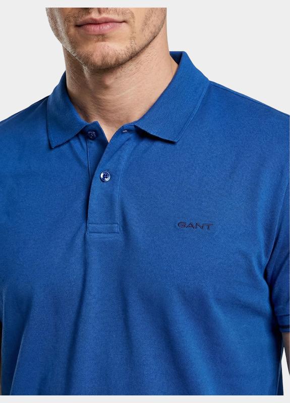 Gant Polo heren Blauw Tipped Piqué Polo Shirt 2062034/442