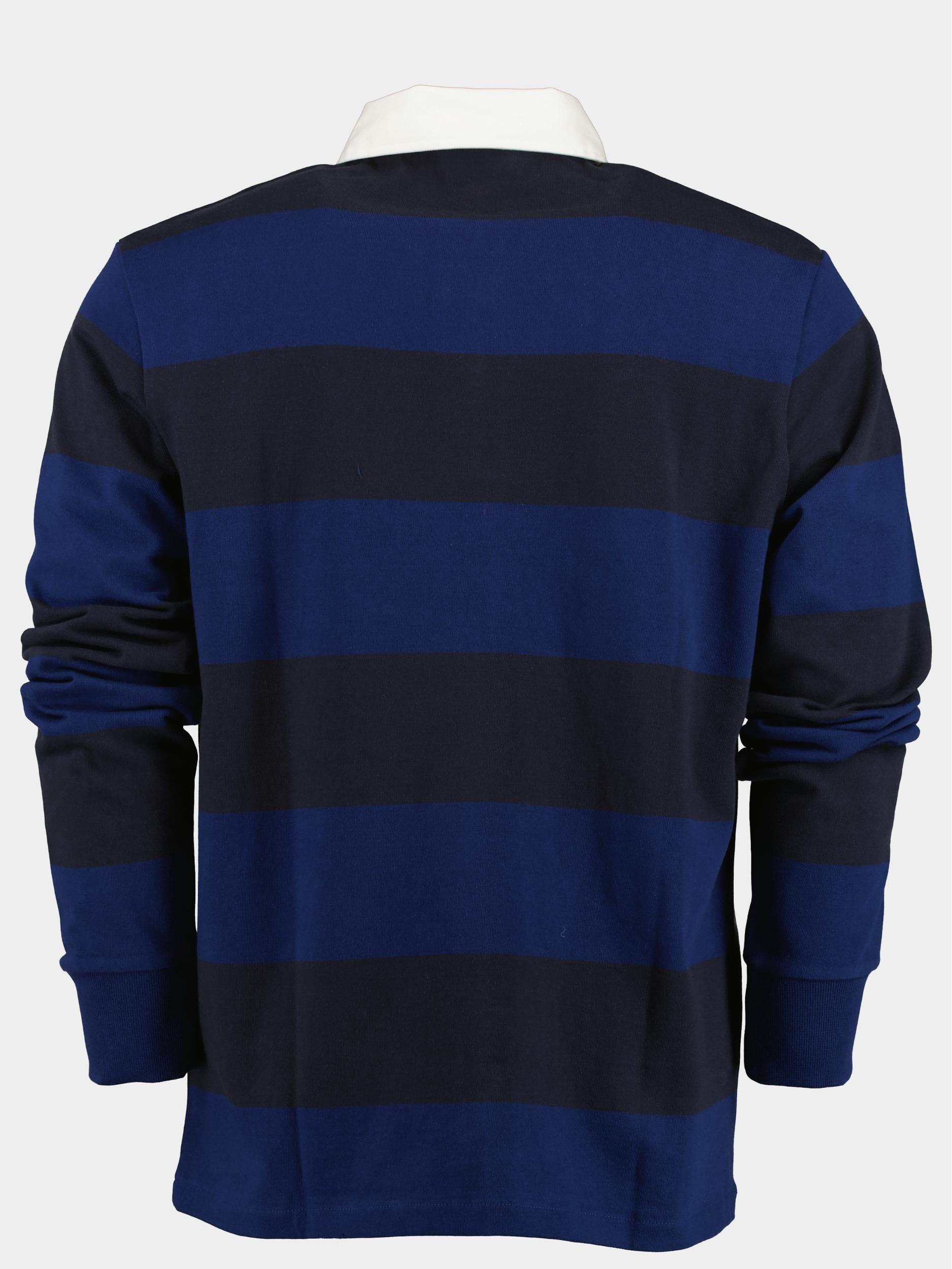 Gant Polo lange mouw Blauw Reg Shield Barstripe Heavy Rug 2005111/432