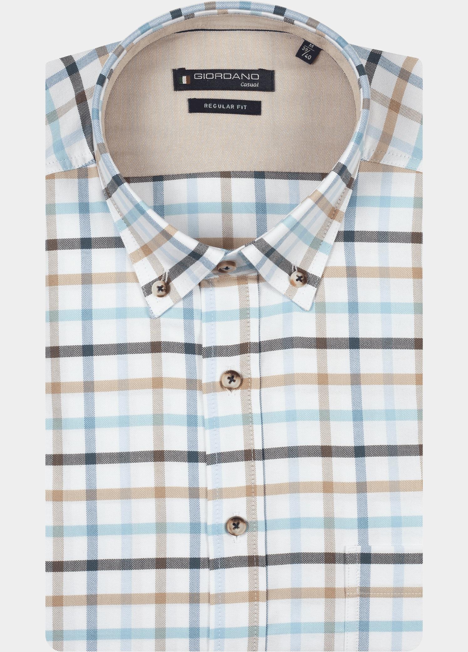 Giordano Overhemd heren Blauw Ivy Long Sleeve Button Down S 617302/60