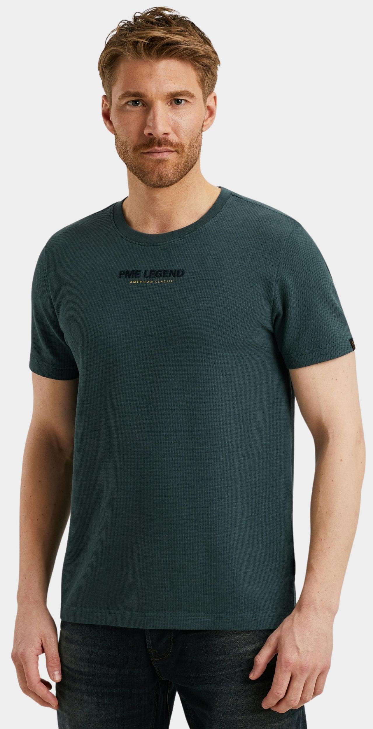PME Legend T-shirt korte mouw Blauw Short sleeve r-neck flat waff PTSS2508564/5125