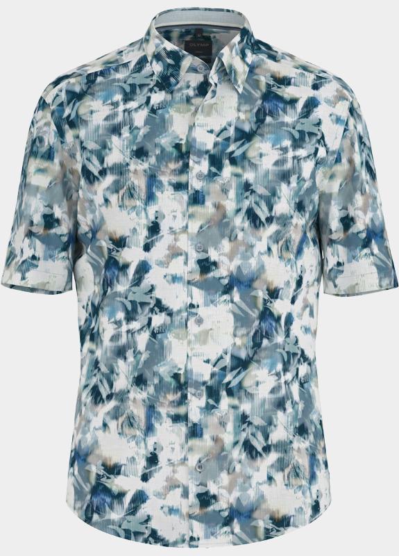 Olymp overhemd korte mouw heren Blauw Casual 404612/15