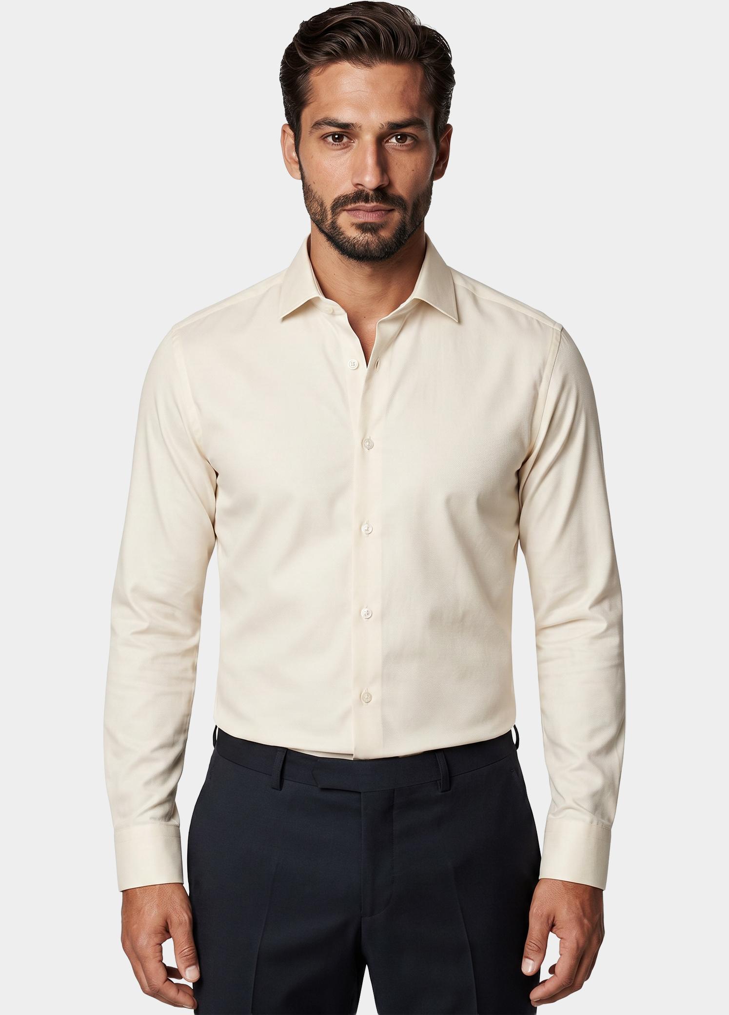 Olymp Business hemd lange mouw Beige Level 6 - extra slim fit 046664/20