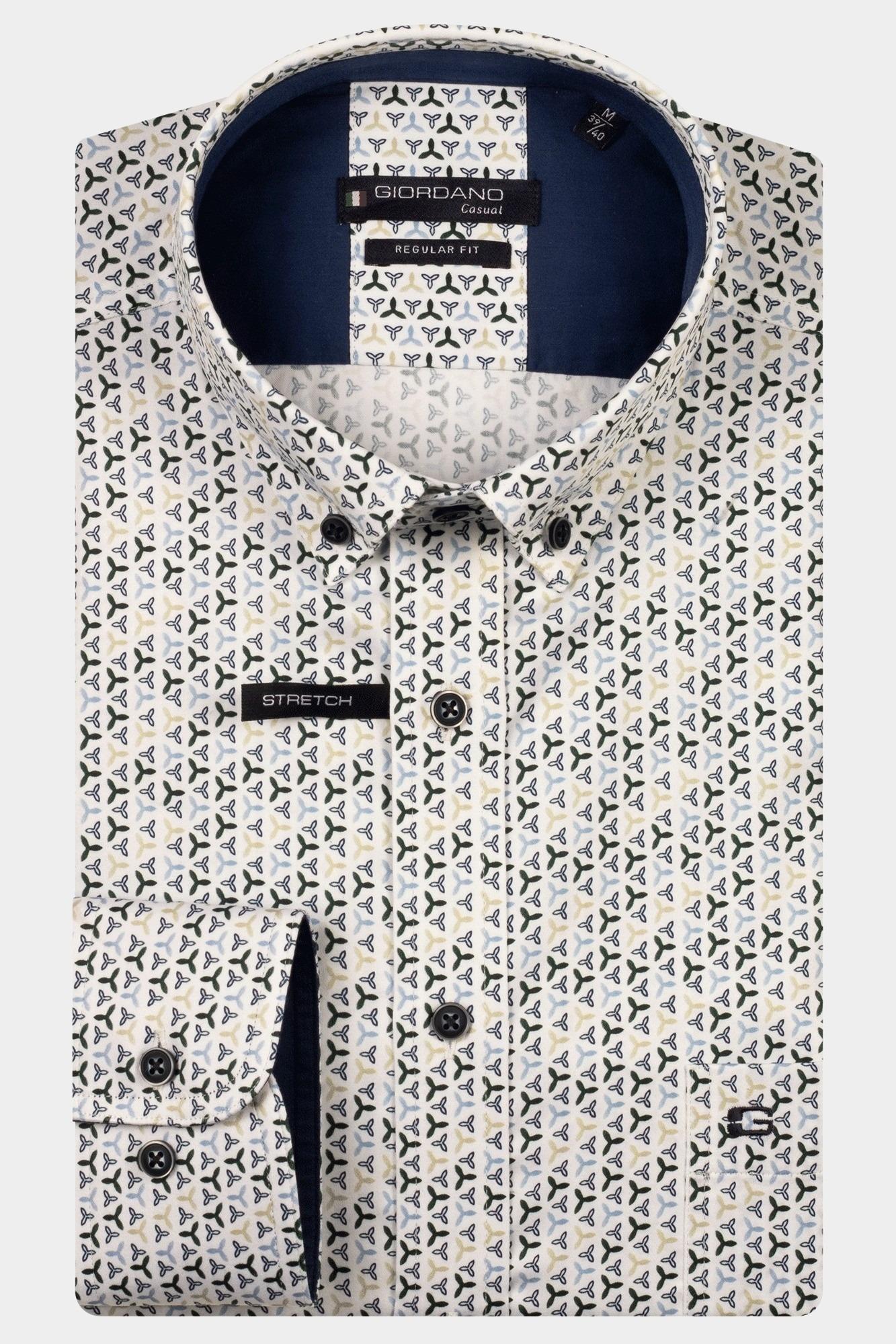 Giordano Casual hemd lange mouw Groen Ivy long sleeve button down S 527019/70
