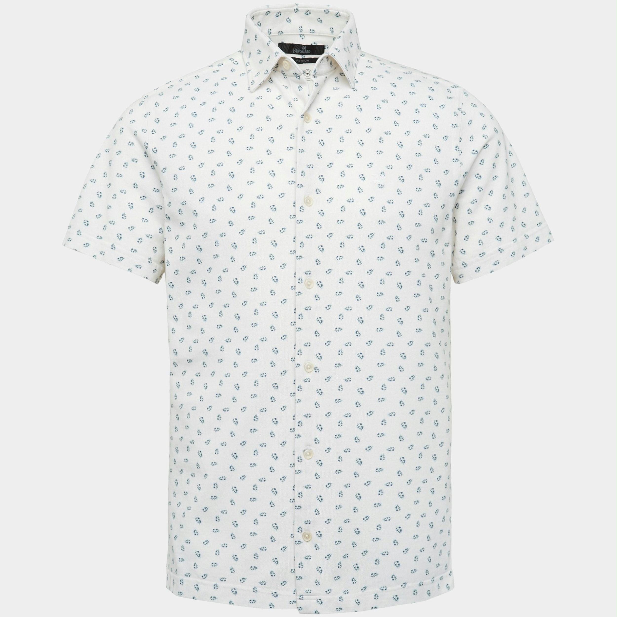 Vanguard Casual hemd korte mouw Wit Short Sleeve Shirt CF Soft pi VSIS2205247 7009