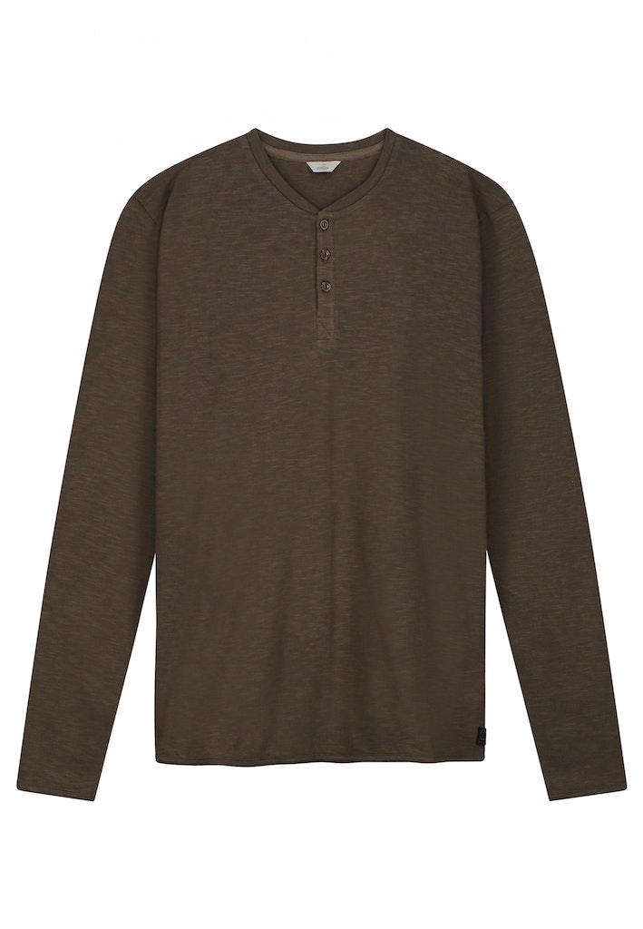 Dstrezzed T-shirt lange mouw Groen DS_Newman Henley 220034/536