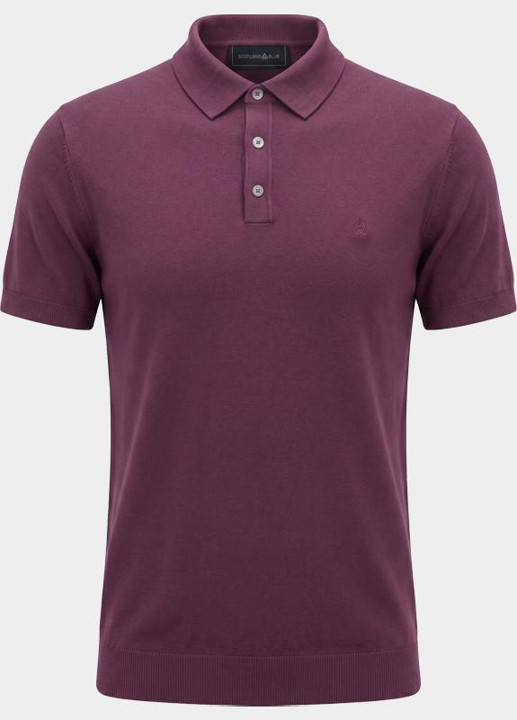 Scotland Blue Polo heren Paars Pince Knitted Polo Ss SPE26106PI08SB/5005