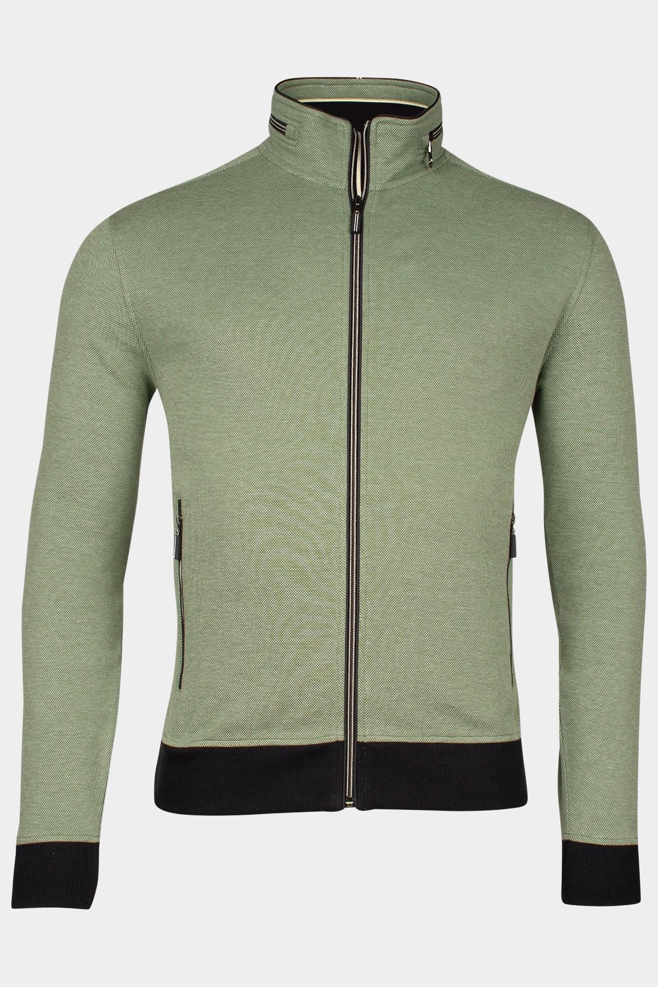 Baileys Vest Groen Sweat Cardigan Zip  2-tone ox 512299/74