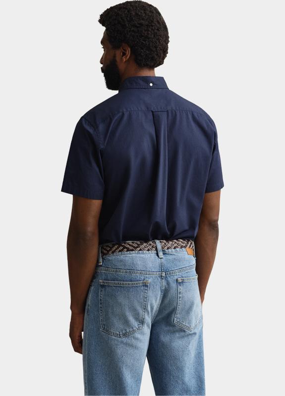 Gant overhemd korte mouw heren Blauw REG CLASSIC POPLIN SS SHIRT 3000101/410