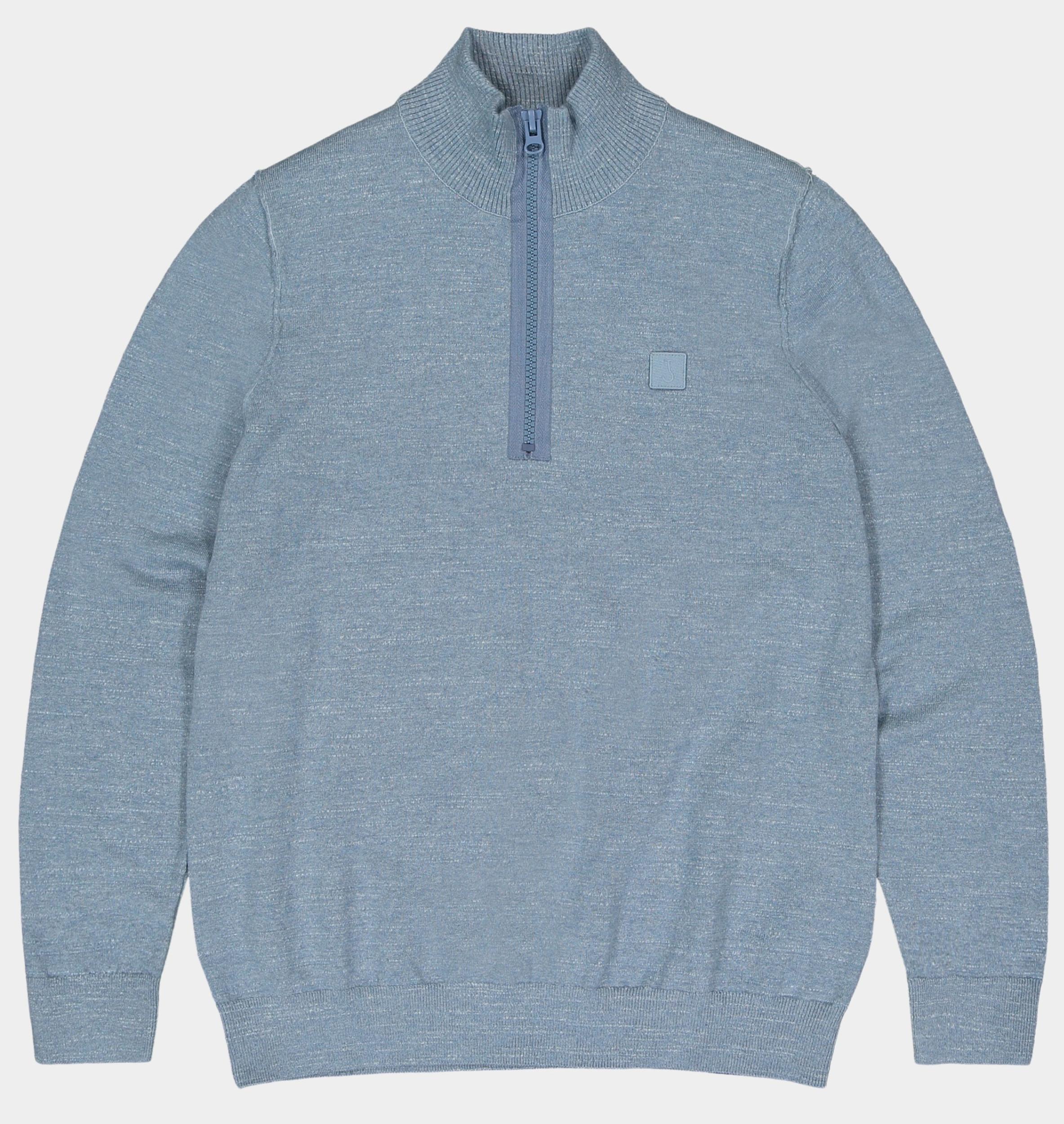 Butcher of Blue Pullover Blauw Lt Clifden Helf Zip M2426030/836